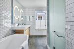 Premium spa bathtub and separate shower